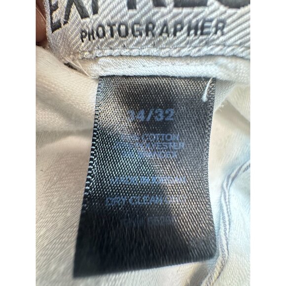 Express Photographer Men's Straight Pants Flat Front Size 34/32 Gray Pinstripe - Picture 4 of 15